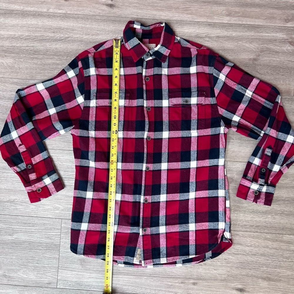 Jachs Women's‎ Red Cotton Blend Plaid Long Sleeve Button Down Shirt Size Medium